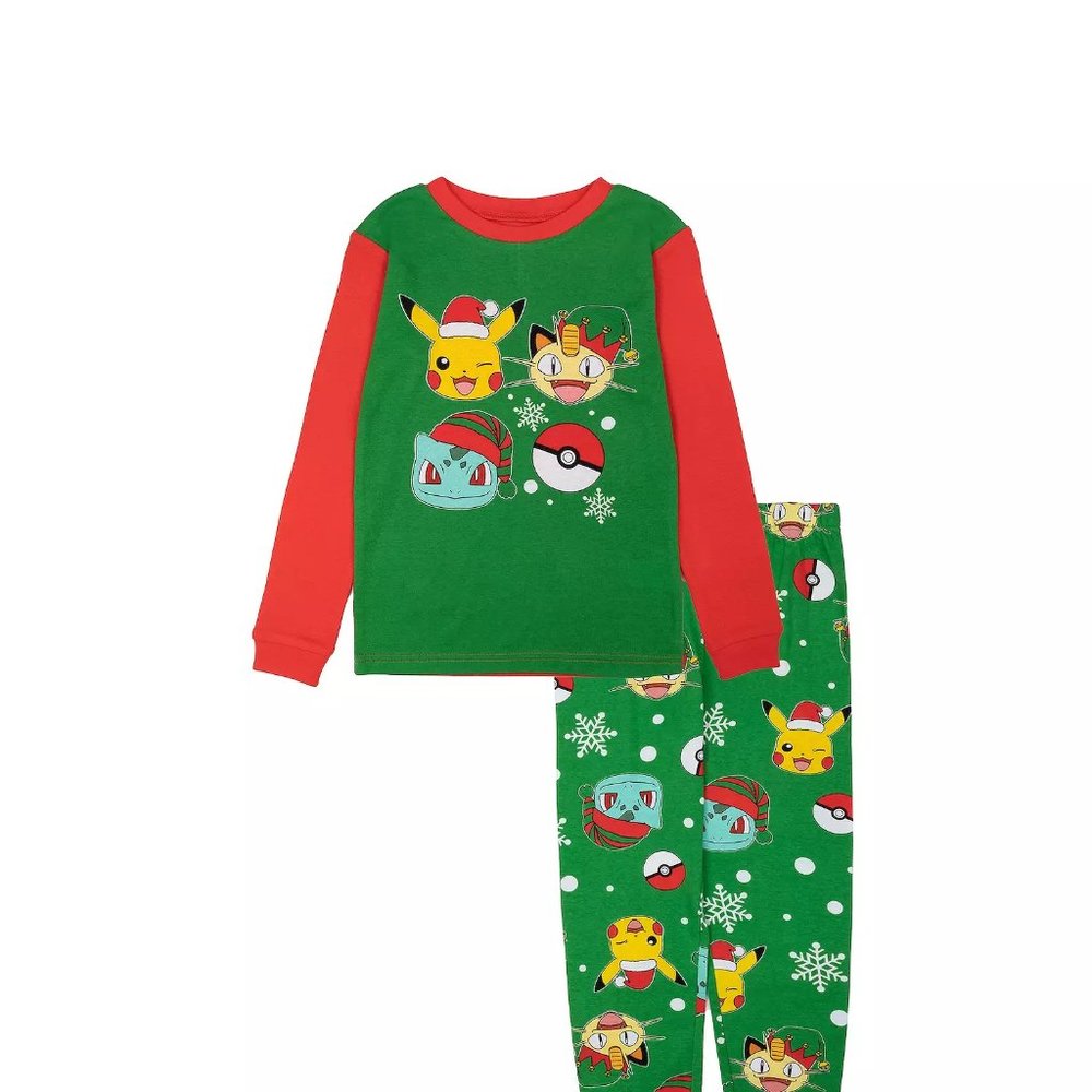 Pokemon 2-Piece Pokemon Christmas Cheer Pajama Set Long Sleeve Long pant Size 10